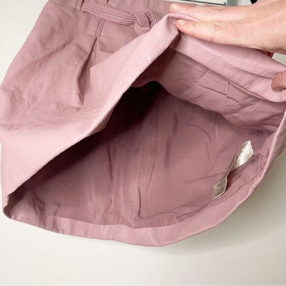 Free people belted leather mini skirt light pink 6 - Picture 9 of 10